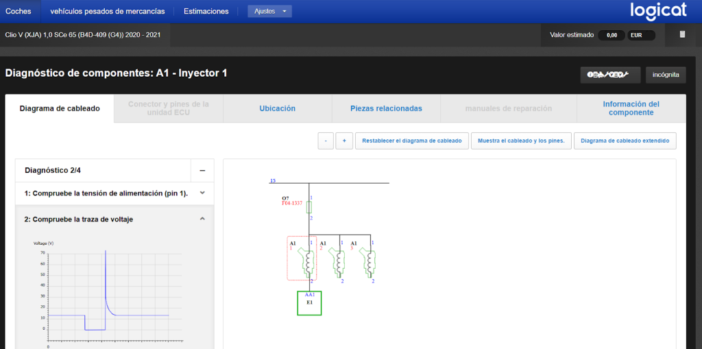 Diagnostico de componentes: A1- inyector con haynespro