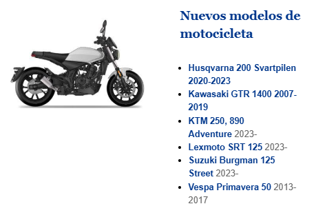 modelos de motocicletas