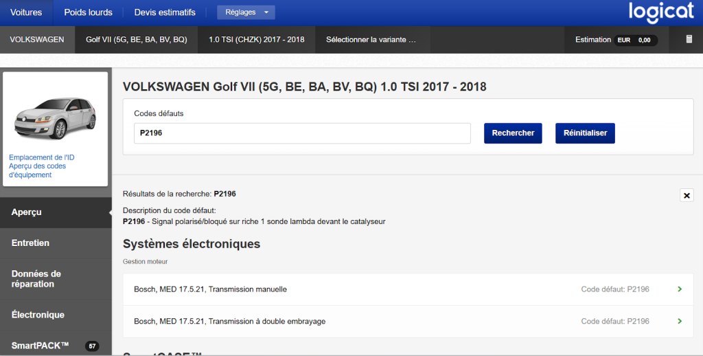 Diagnostic du capteur lambda large bande et le mapping AFR avec l'outil intégré VESA DE HaynesPro