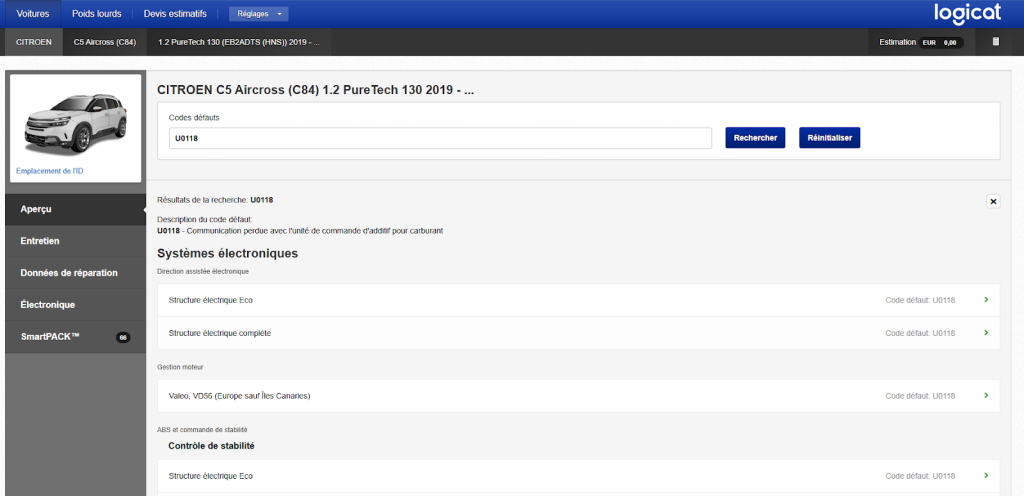 Diagnostic avec haynespro (citroen C5 Aircross)